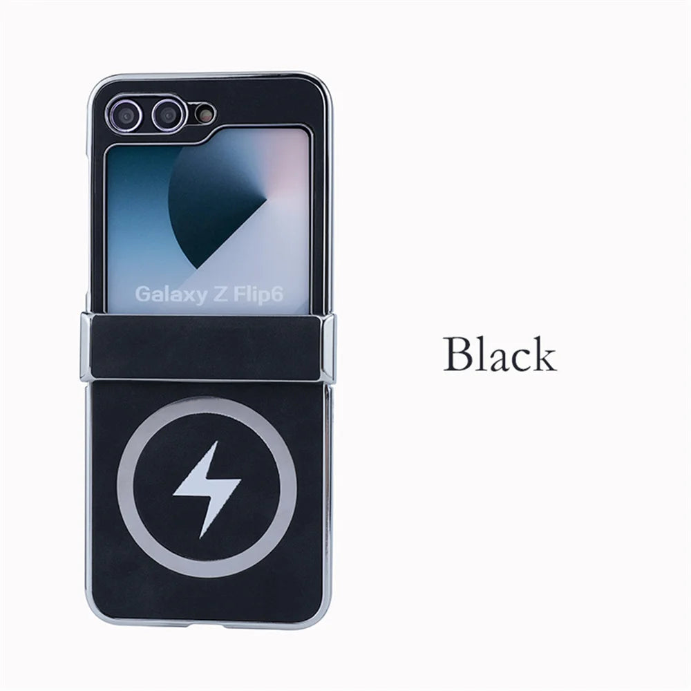 Lightning Magnetic Leather Case for Galaxy Z Flip Series