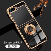 MAGNETIC PLATING CASE WITH RING FOR SAMSUNG GALAXY Z FLIP 5