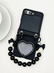 Luxury Black Heart Case for Galaxy Z Flip 5