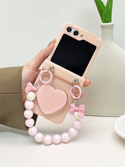 Luxury Love Heart Pink Case For Galaxy Z Flip 5