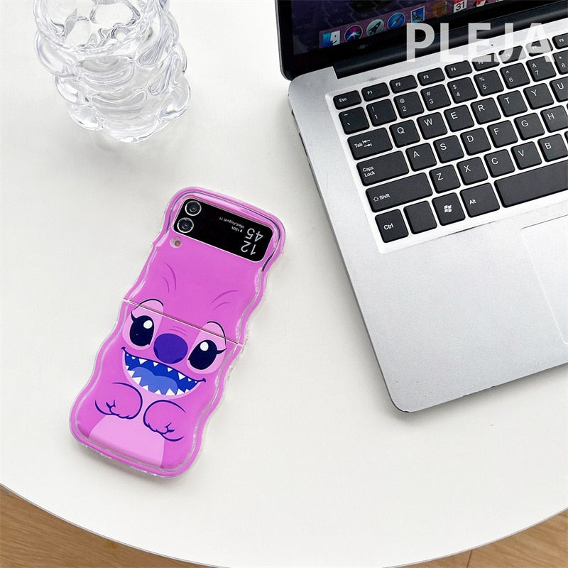 Cute Stitch Cartoon Wavy Case For Samsung Galaxy Z Flip