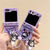 Cute Kuromi Cartoon Case with Pendant for Galaxy Z Flip Series