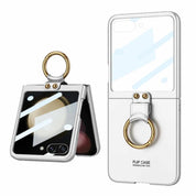 Integrated Ultra-thin PC Ring Holder Case | Galaxy Z Flip5 | White