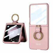 Integrated Ultra-thin PC Ring Holder Case | Galaxy Z Flip5 | Pink