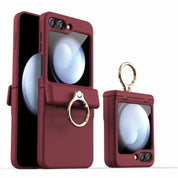 Shockproof Case with Ring Holder | Galaxy Z Flip 5 | Red Wine