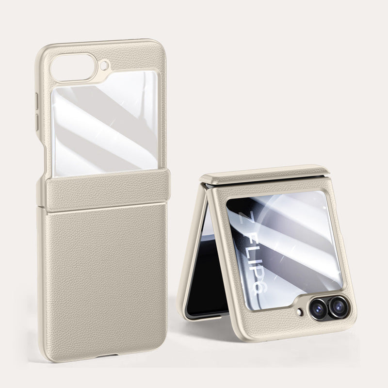 Folding Leather Case For Galaxy Z Flip Series