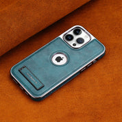 iPhone Series | Invisible Stand Premium Genuine Leather Phone Case