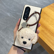 Cute Plush Teddy Dog Case For Samsung Galaxy Z Fold