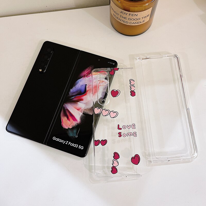 Cute Rose 3D Heart Phone Case For Samsung Galaxy Z Fold 3