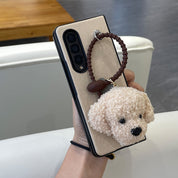 Cute Plush Teddy Dog Case For Samsung Galaxy Z Fold