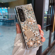 Luxury Crystal Pearl Flowers Phone Cases For Samsung Galaxy Z Fold