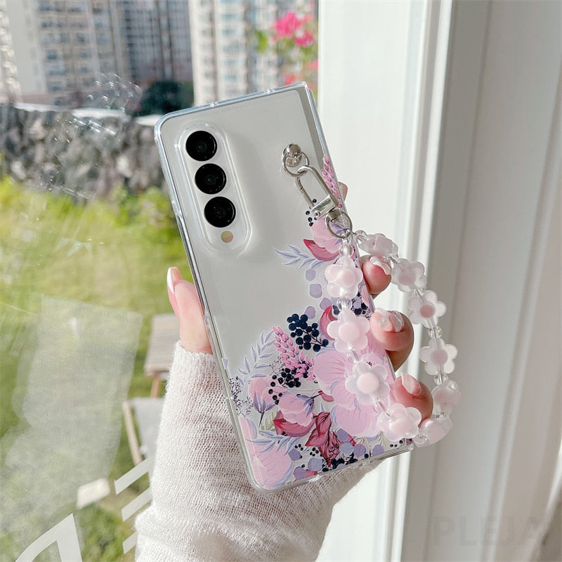 Cute Flower Bracelet Phone Case For Samsung Galaxy Z Fold