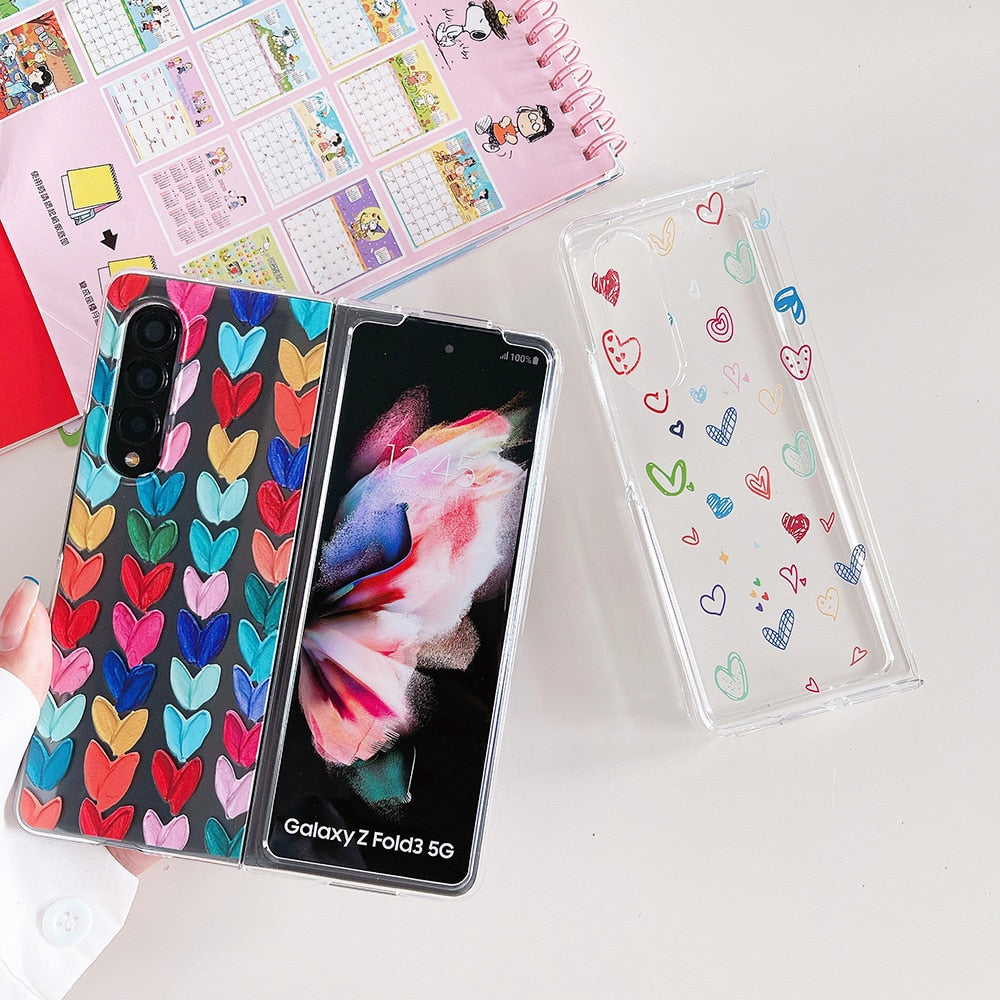 Cute Colorful Love Heart Phone Case For Samsung Galaxy Z Fold