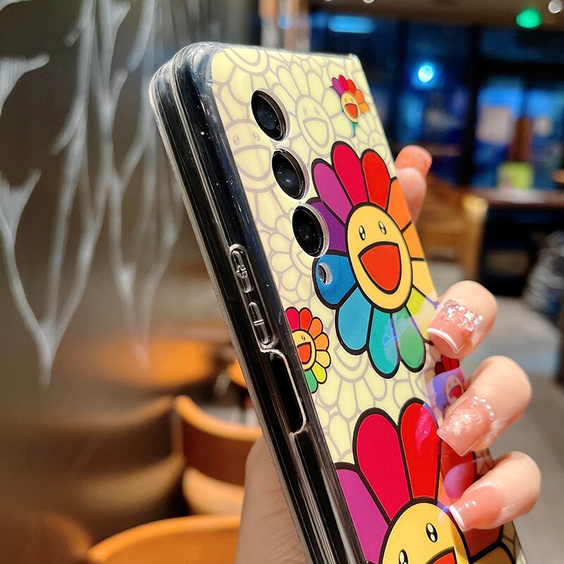 Cute Blu-ray Flower Phone Case For Samsung Galaxy Z Fold