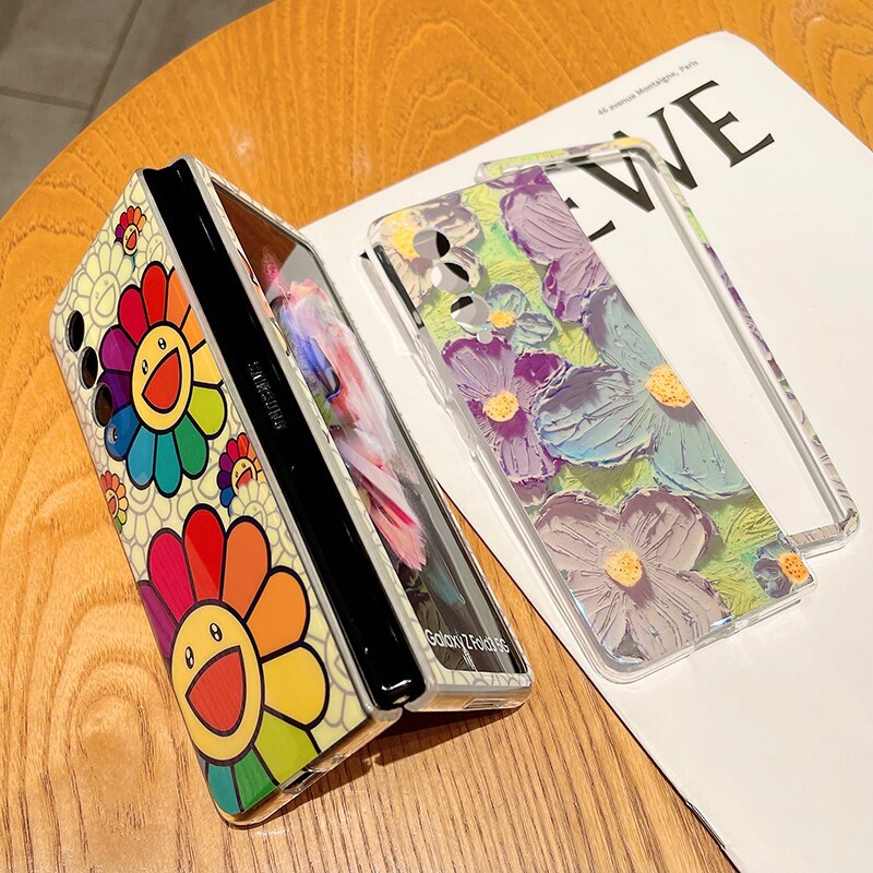 Cute Blu-ray Flower Phone Case For Samsung Galaxy Z Fold