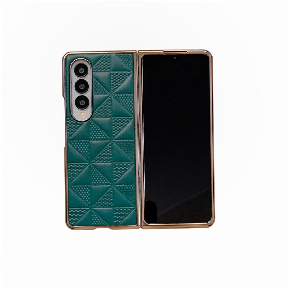 Luxury Plating  Leather Case For Samsung Galaxy Z Fold