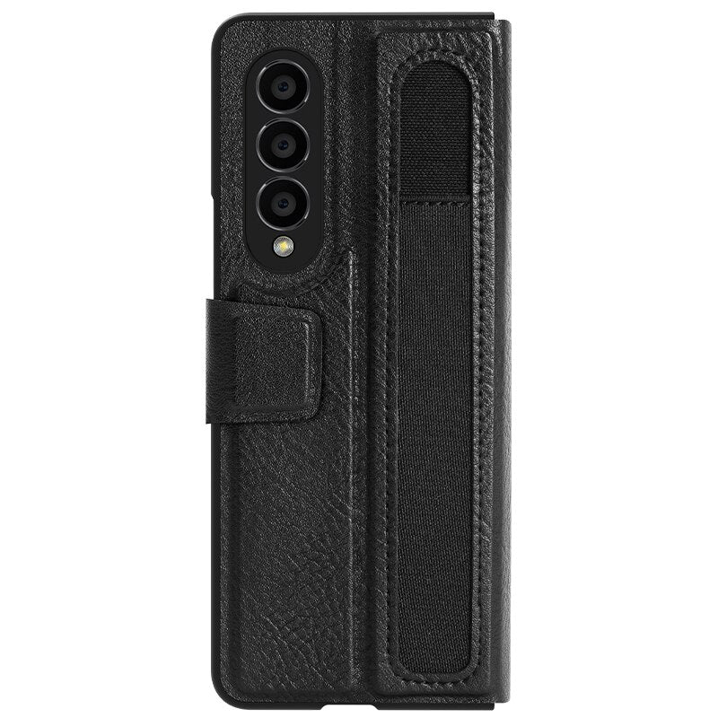 Luxury Premium Leather Case With S-Pen Pocket For Z Fold 4