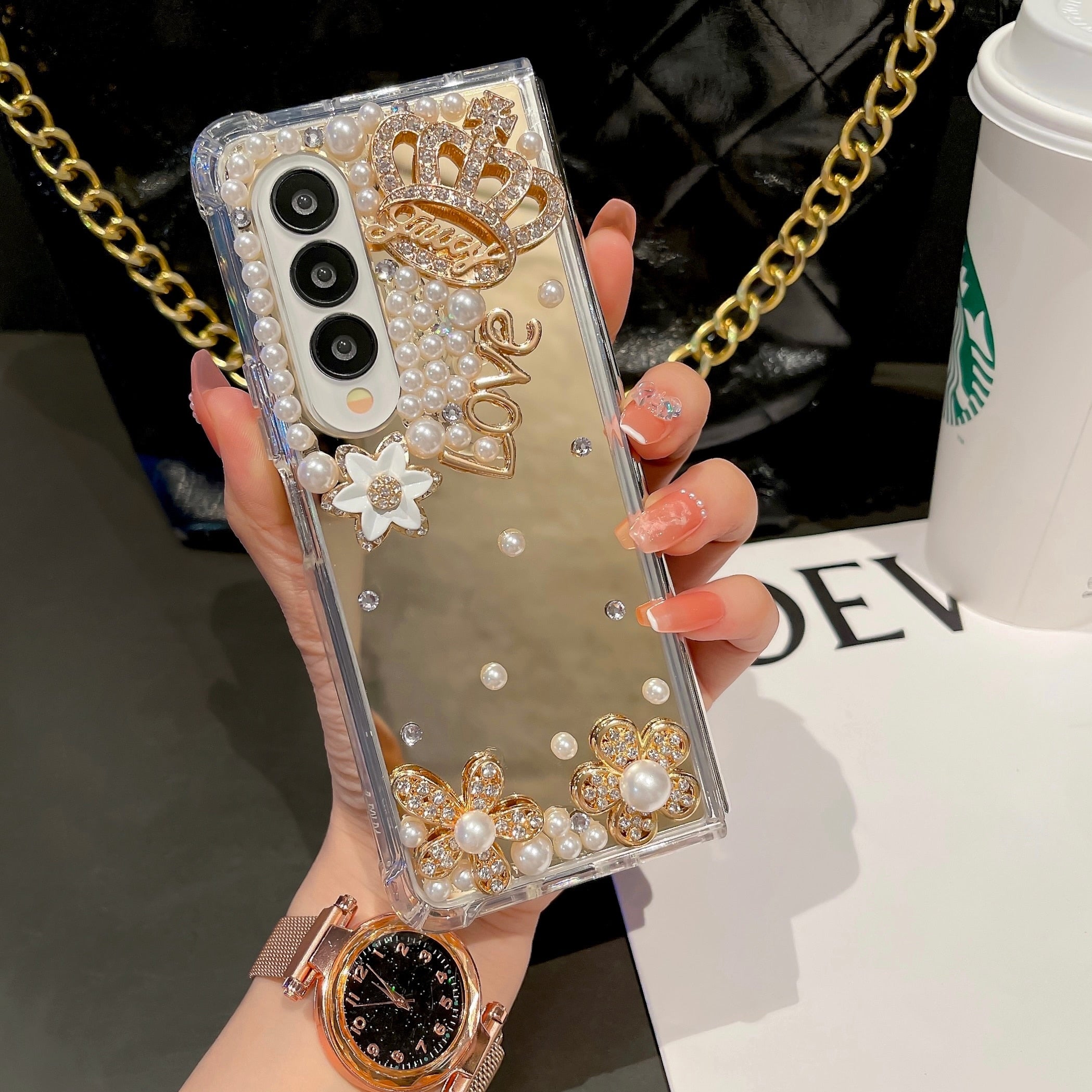 Luxury Diamond Crown Phone Case For Samsung Galaxy Z Fold