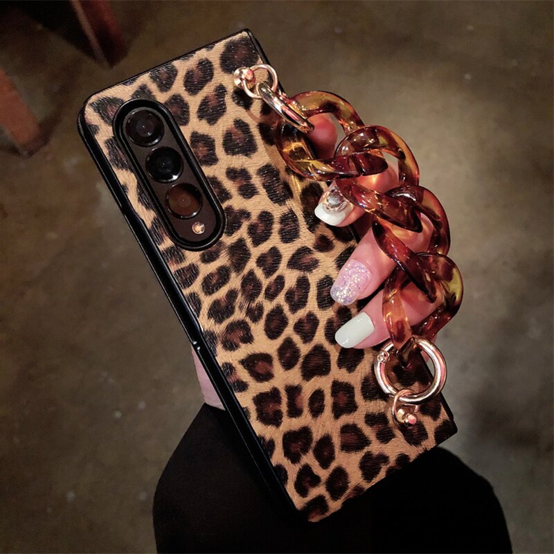 Luxury Leopard Leather Case For Samsung Galaxy Z Fold